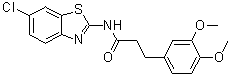 structure of CAS# 1118807-13-8, N-(6-氯-2-苯并噻唑基)-3,4-二甲氧基苯丙酰胺