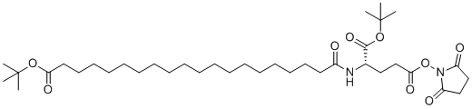 (S)-2-(19-叔-丁氧羰基九癸酰氨基)戊二酸1-叔-丁基酯5-(2,5-二氧代吡咯烷-1-基)酯分子结构 (CAS 1119061-72-1)
