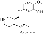 CAS # 112058-89-6, 4-(4-Fluorophenyl)-3-(4-methoxy-3-hydroxyphenoxymethyl)piperidine, 5-[[(3S,4R)-4-(4-Fluorophenyl)-3-piperidinyl]methoxy]-2-methoxyphenol