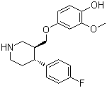 4-(4-氟苯基)-3-(4-羟基-3-甲氧基苯氧基甲基)哌啶分子结构 (CAS 112058-90-9)