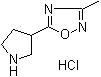 3-甲基-5-(3-吡咯烷基)-1,2,4-恶二唑盐酸盐分子结构 (CAS 1121057-52-0)