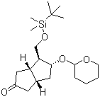 [3aS-(3aa,4a,5b,6aa)]-4-[[[(叔丁基)二甲基硅]氧]甲基]-5-[(四氢-2H-吡喃-2-基)氧基]六氢-2(1H)-二并环戊二烯酮分子结构 (CAS 112168-22-6)
