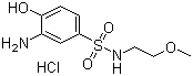 structure of CAS# 112195-27-4, 2-氨基苯酚-4-(2'-甲氧基)磺酰乙胺盐酸盐