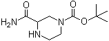 4-(叔丁氧羰基)哌嗪-2-甲酰胺分子结构 (CAS 112257-24-6)