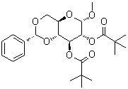 甲基 4,6-O-[(R)-苯基亚甲基]-alpha-D-吡喃葡萄糖苷 2,3-二(2,2-二甲基丙酸酯)分子结构 (CAS 112317-67-6)