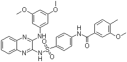 CAS # 1123889-87-1, XL 765, N-[2-[(3,5-Dimethoxyphenyl)amino]quinoxalin-3-yl]-4-[(4-methyl-3-methoxyphenyl)carbonyl]aminophenylsulfonamide