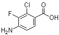 4-氨基-2-氯-3-氟苯甲酸分子结构 (CAS 1124214-25-0)