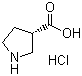 (S)-吡咯烷-3-甲酸盐酸盐分子结构 (CAS 1124369-40-9)