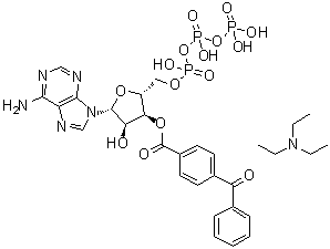 structure of CAS# 112898-15-4, 腺苷 5'-(三磷酸四氢酯) 3'-(4-苯甲酰基苯甲酸酯) 三乙胺盐