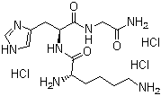 L-赖氨酰-L-组氨酰甘氨酰胺三盐酸盐分子结构 (CAS 112898-17-6)