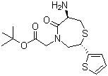 CAS # 112968-38-4, tert-Butyl (2S,6R)-6-amino-5-oxo-2-(2-thienyl)perhydro-1,4-thiazepine-4-acetate, (2S-trans)-6-Aminotetrahydro-5-oxo-2-(2-thienyl)-1,4-thiazepine-4(5H)-acetic acid 1,1-dimethylethyl ester