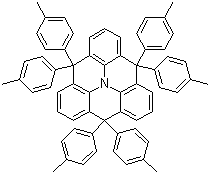 CAS # 1131007-94-7, 4,4,8,8,12,12-Hexakis(4-methylphenyl)-4H,8H,12H-benzo[1,9]quinolizino[3,4,5,6,7-defg]acridine, 4,4,8,8,12,12-Hexakis(4-methylphenyl)-4H,8H,12H-benzo[1,9]quinolizino[3,4,5,6,7-defg]acridine