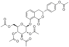 (3R)-绣球酚 8-O-葡萄糖甙五乙酸酯分子结构 (CAS 113270-98-7)