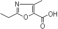 2-乙基-4-甲基恶唑-5-羧酸分子结构 (CAS 113366-51-1)