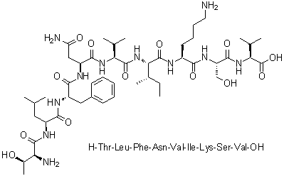 CAS # 1133962-80-7, L-Threonyl-L-leucyl-L-phenylalanyl-L-asparaginyl-L-valyl-L-isoleucyl-L-lysyl-L-seryl-L-valine