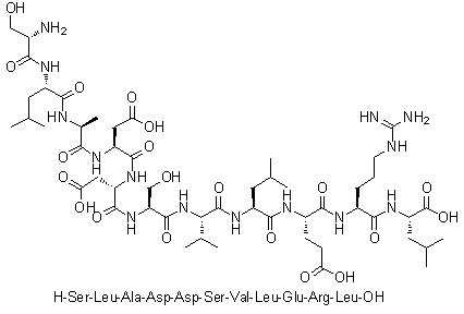 CAS # 1133963-08-2, L-Seryl-L-leucyl-L-alanyl-L-alpha-aspartyl-L-alpha-aspartyl-L-seryl-L-valyl-L-leucyl-L-alpha-glutamyl-L-arginyl-L-leucine
