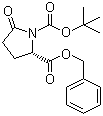 structure of CAS# 113400-36-5, N-叔丁氧羰基-L-焦谷氨酸苄酯