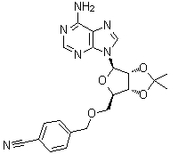 5'-O-[(4-氰基苯基)甲基]-2',3'-O-(异丙亚基)腺苷分子结构 (CAS 1134156-51-6)