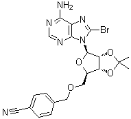 8-溴-5'-O-[(4-氰基苯基)甲基]-2',3'-O-(异丙亚基)腺苷分子结构 (CAS 1134156-53-8)
