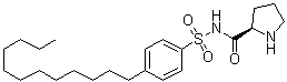 structure of CAS# 1134192-85-0, (2R)-N-[(4-Dodecylphenyl)sulfonyl]-2-pyrrolidinecarboxamide