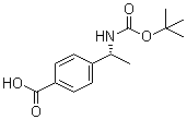 4-[(1R)-1-[[叔丁氧羰基]氨基]乙基]苯甲酸分子结构 (CAS 1134776-30-9)