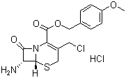 structure of CAS# 113479-65-5, (6R,7R)-7-氨基-3-(氯甲基)-8-氧代-5-硫杂-1-氮杂双环[4.2.0]辛-2-烯-2-羧酸 (4-甲氧基苯基)甲酯盐酸盐