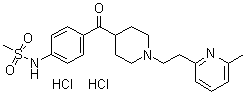 structure of CAS# 113559-13-0, N-[4-[[1-[2-(6-甲基-2-吡啶基)乙基]-4-哌啶基]羰基]苯基]甲烷磺酰胺二盐酸盐