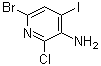 6-溴-2-氯-4-碘-3-吡啶胺分子结构 (CAS 1138444-29-7)