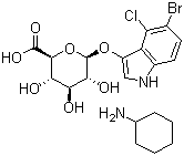 5-溴-4-氯-3-吲哚基-beta-D-葡糖苷酸环己胺盐分子结构 (CAS 114162-64-0)