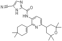 structure of CAS# 1142363-52-7, 5-氰基-N-[2-(4,4-二甲基-1-环己烯-1-基)-6-(四氢-2,2,6,6-四甲基-2H-吡喃-4-基)-3-吡啶基]-1H-咪唑-2-甲酰胺