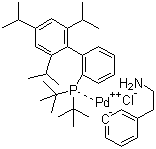 structure of CAS# 1142811-12-8, 氯[2-(二叔丁基膦基)-2',4',6'-三异丙基-1,1'-联苯基][2-(2-氨基乙基)苯基)]钯(II)