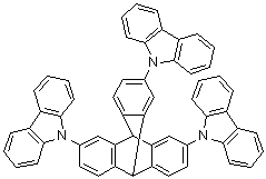 9,9',9''-(9,10-二氢-9,10[1',2']-苯桥蒽-2,6,14-三基)三-9H-咔唑分子结构 (CAS 1144515-96-7)