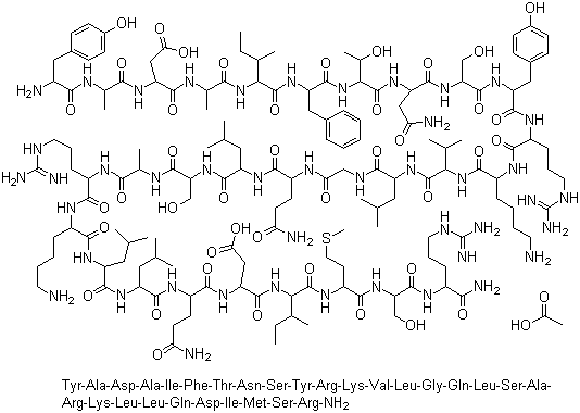 CAS 登录号：114466-38-5, 醋酸舍莫瑞林