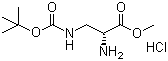 N'-叔丁氧羰基-D-2,3-二氨基丙酸甲酯盐酸盐分子结构 (CAS 114559-25-0)