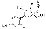 4'-C-叠氮基-3'-脱氧-3'-氟胞苷分子结构 (CAS 1145869-46-0)