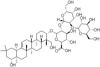 CAS # 114590-20-4, Soyasaponin Ba, Soyasaponin V, (3beta,4beta,22beta)-22,23-Dihydroxyolean-12-en-3-yl O-beta-D-glucopyranosyl-(1-2)-O-beta-D-galactopyranosyl-(1-2)-beta-D-glucopyranosiduronic acid