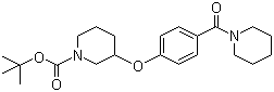 CAS # 1146080-01-4, 3-[4-(1-Piperidinylcarbonyl)phenoxy]-1-piperidinecarboxylic acid tert-butyl ester