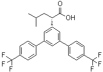 structure of CAS# 1146594-87-7, (alphaS)-alpha-(2-Methylpropyl)-4,4''-bis(trifluoromethyl)[1,1':3',1''-terphenyl]-5'-acetic acid