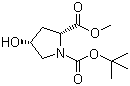 顺式-1-N-叔丁氧羰基-4-羟基-D-脯氨酸甲酯分子结构 (CAS 114676-69-6)