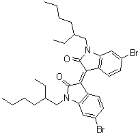 6-溴-3-[6-溴-1-(2-乙基己基)-1,2-二氢-2-氧代-3H-吲哚-3-亚基]-1-(2-乙基己基)-1,3-二氢-2H-吲哚-2-酮分子结构 (CAS 1147124-23-9)