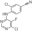 3-氯-4-[(6-氯-5-氟-4-嘧啶基)氨基]苄腈分子结构 (CAS 1147558-27-7)