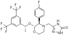 structure of CAS# 1148113-53-4, 5-[[(2R,3R)-2-[(1R)-1-[3,5-二(三氟甲基)苯基]乙氧基]-3-(4-氟苯基)-4-吗啉基]甲基]-1,2-二氢-3H-1,2,4-三唑-3-酮