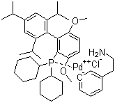 氯(2-二环己基膦基-3,6-二甲氧基-2',4',6'-三异丙基-1,1'-联苯)[2-(2-氨基乙基苯基)]钯(II)分子结构 (CAS 1148148-01-9)