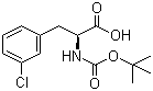 N-叔丁氧羰基-L-3-氯苯丙氨酸分子结构 (CAS 114873-03-9)