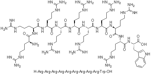 L-精氨酰-L-精氨酰-L-精氨酰-L-精氨酰-L-精氨酰-L-精氨酰-L-精氨酰-L-精氨酰-L-精氨酰-L-色氨酸分子结构 (CAS 1149494-84-7)