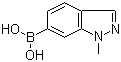 1-甲基吲唑-6-硼酸分子结构 (CAS 1150114-80-9)