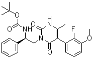 N-[(1R)-2-[5-(2-氟-3-甲氧基苯基)-3,6-二氢-4-甲基-2,6-二氧代-1(2H)-嘧啶基]-1-苯基乙基]氨基甲酸叔丁酯分子结构 (CAS 1150560-42-1)