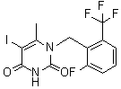 structure of CAS# 1150560-54-5, 1-[[2-氟-6-(三氟甲基)苯基]甲基]-5-碘-6-甲基-2,4(1H,3H)-嘧啶二酮