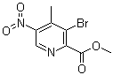 3-溴-4-甲基-5-硝基-2-吡啶羧酸甲酯分子结构 (CAS 1150618-07-7)
