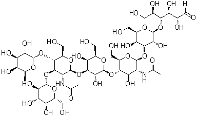 CAS # 115236-59-4, O-6-Deoxy-alpha-L-galactopyranosyl-(1→4)-O-[beta-D-galactopyranosyl-(1→3)]-O-2-(acetylamino)-2-deoxy-beta-D-glucopyranosyl-(1→3)-O-beta-D-galactopyranosyl-(1→4)-O-2-(acetylamino)-2-deoxy-beta-D-glucopyranosyl-(1→3)-O-beta-D-galactopyranosyl-(1→4)-D-glucose